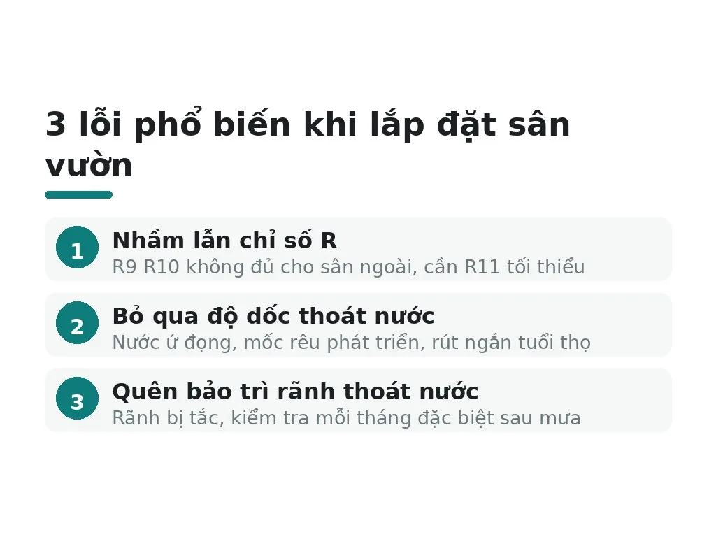 Những lỗi phổ biến nào khi chọn và lắp đặt vật liệu sân vườn?