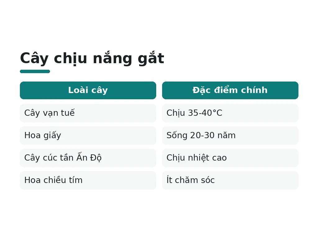 Cây chịu nắng gắt cho sân vườn quanh năm xanh