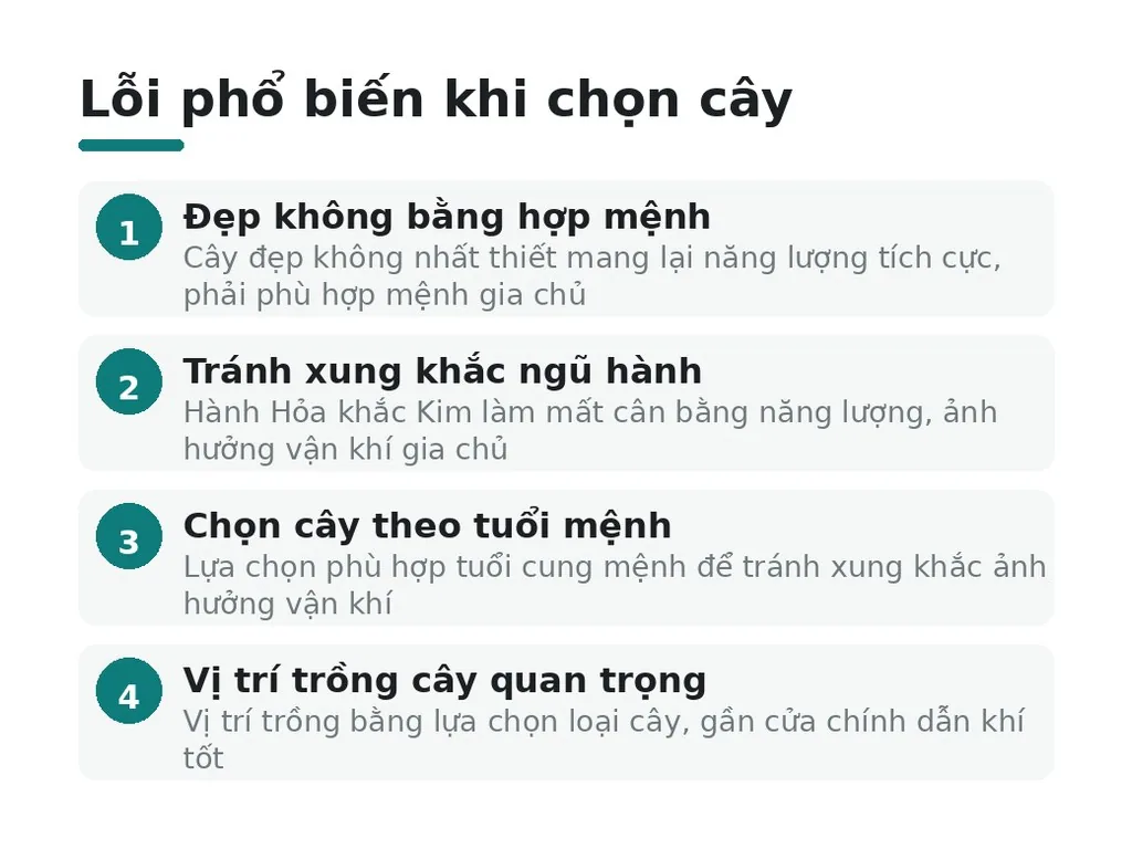 Lỗi phổ biến: tránh khi chọn cây