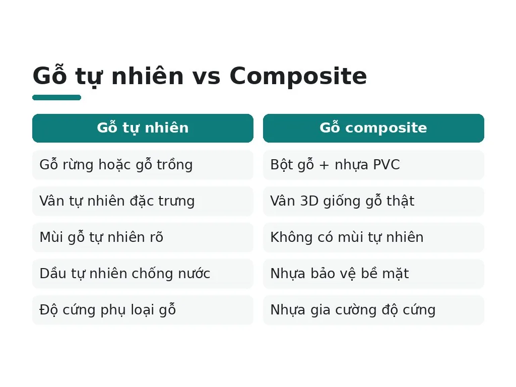 Gỗ tự nhiên vs Composite
