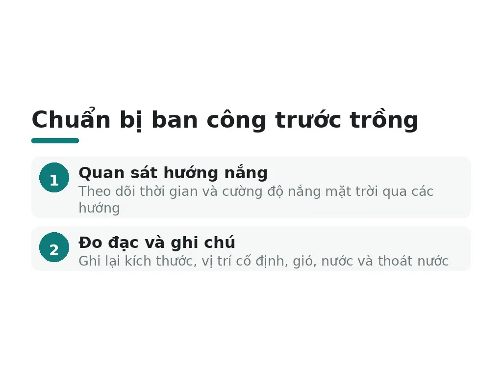 Bước 1: Đánh giá không gian và ánh sáng trước khi trồng