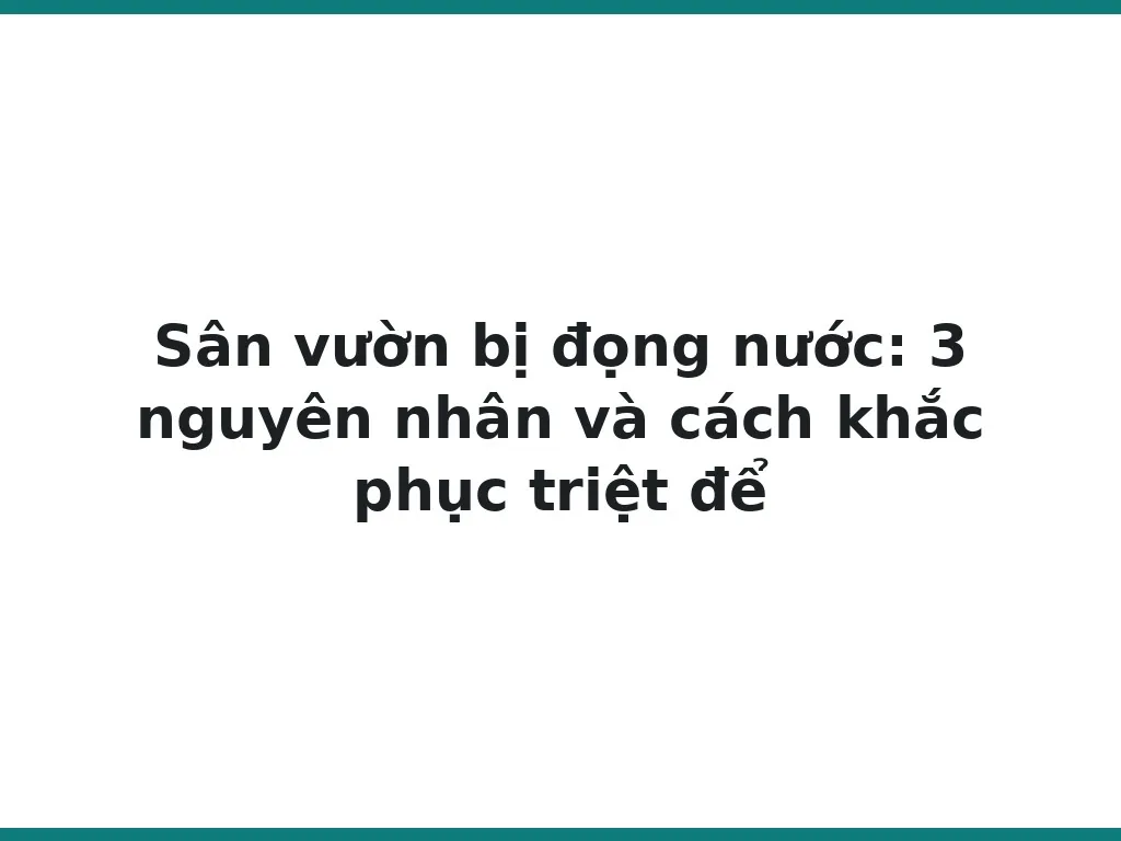 Sân vườn bị đọng nước: 3 nguyên nhân và cách khắc phục triệt để