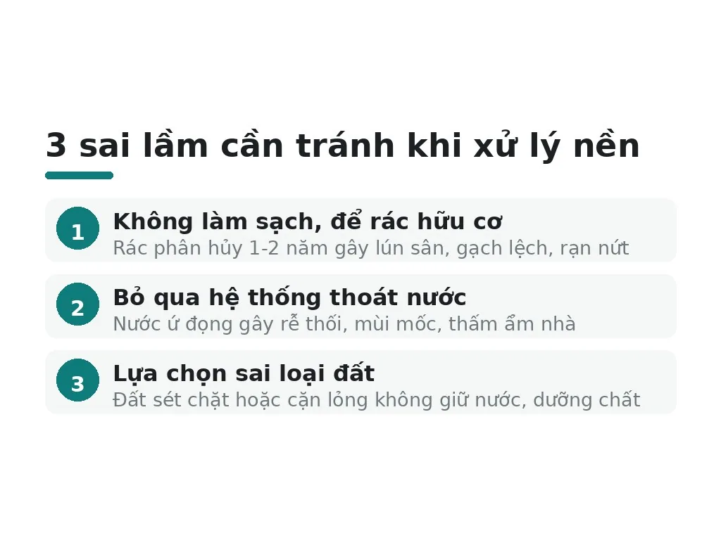 Sai lầm phổ biến khi xử lý nền